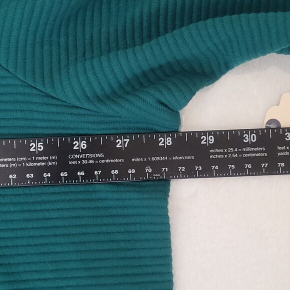 St Johns Bay Green Ribbed Mock Turtleneck Goblincore Long Sleeve Top Size 2X NWT - Picture 6 of 7